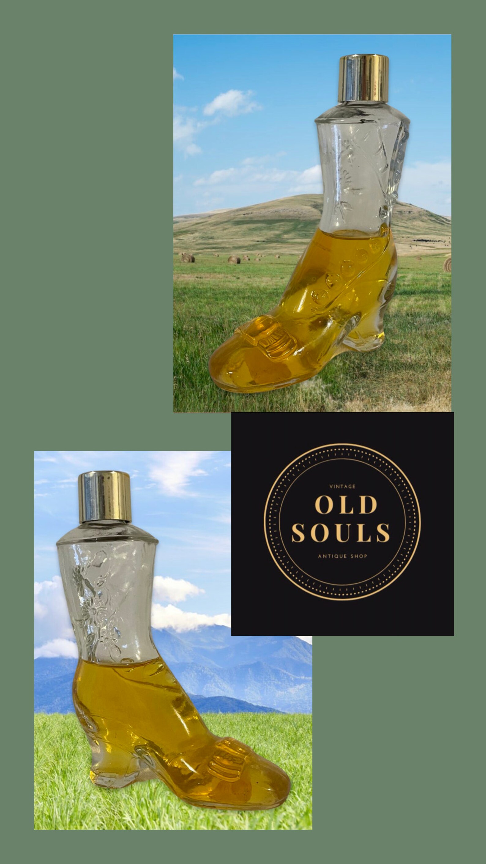 Avon High Button Shoe Cologne Bottle/ Avon Bottle/ Avon Collectible