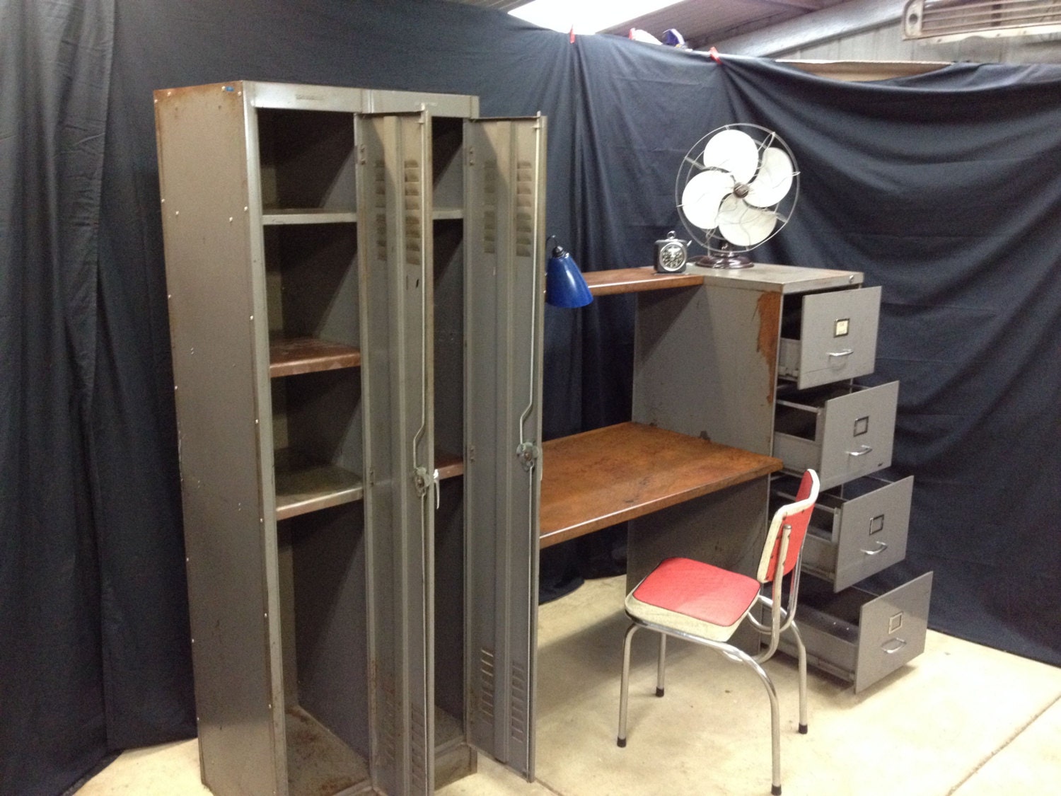 Vintage office desk vintage filing industrial desk Etsy