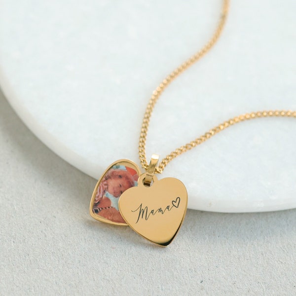 Locket Heart Necklace • Heart Locket • Personalized Necklace • Photo Locket Necklace • Name Necklace • Heart Necklace • Stainless Steel • k544