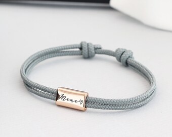 Bracciale personalizzato in corda da vela - incisione desiderata - braccialetto dell'amicizia - braccialetto partner braccialetto surfista - braccialetto con incisione - acciaio inossidabile A182