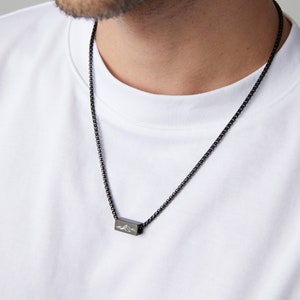 Men&#39;s Chain - Personalized Chain - Engraved Men&#39;s Chain - 4 Sides - Family Chain - Stainless Steel Chain - Name Chain - Waterproof - HK007