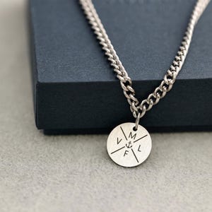 Personalized Men's Matte Necklace - Curb Chain with Desired Engraving - Stainless Steel Name Necklace - Family Necklace-Gift for Him - HK011