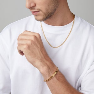 Herren Armband personalisiertes Armband Unisex Armband gold Armband m. Gravur Wasserfest Edelstahl Armband A201 gold Bild 3