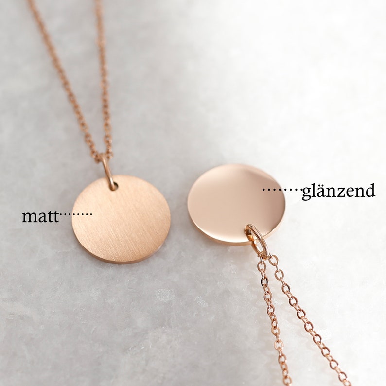 Personalisierte Kette Kette mit Gravur Wuschgravur Kette Familie Halskette Namenskette glänzend matt gold silber rosé K530 zdjęcie 7