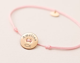 Personalisiertes Armband - Wunschgravur - Kommunion - Konfirmation - Firmung - Fisch Schmuck - Ichthys Armband - Kinderarmband A229