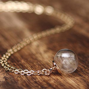 Mini dandelion 925 silver necklace small wish bridesmaid gift for her boho jewelry K279 image 3