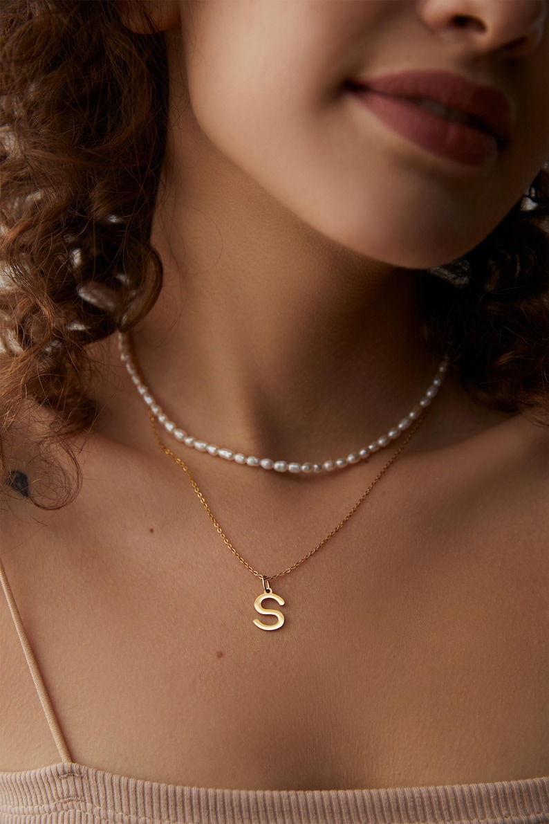 Initialen Kette - Buchstaben Kette - personalisierte Kette - Familie Halskette - Namenskette - gold silber rosé - Edelstahl Kette - K541 image 9