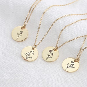 925s Personalized necklace with two discs，engraved necklace in silver, gold and rose gold, for her • GK001