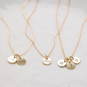 925 Sterling Silver Necklace with Custom Engraving - Personalized Name Necklace with Discs - Family Necklace - Gift Idea for Her - GK001