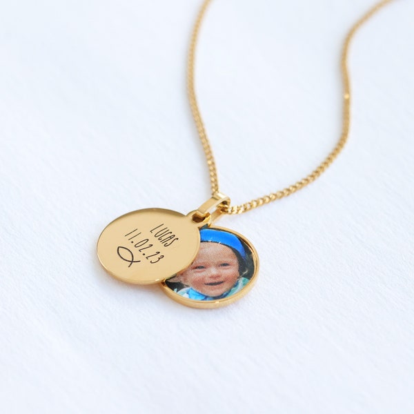 Collier Médaillon • Médaillon Photo • Collier Personnalisé • Collier Famille • Collier Prénom Enfant • Collier Prénom • Cadeau Pour Elle • Acier Inoxydable k542