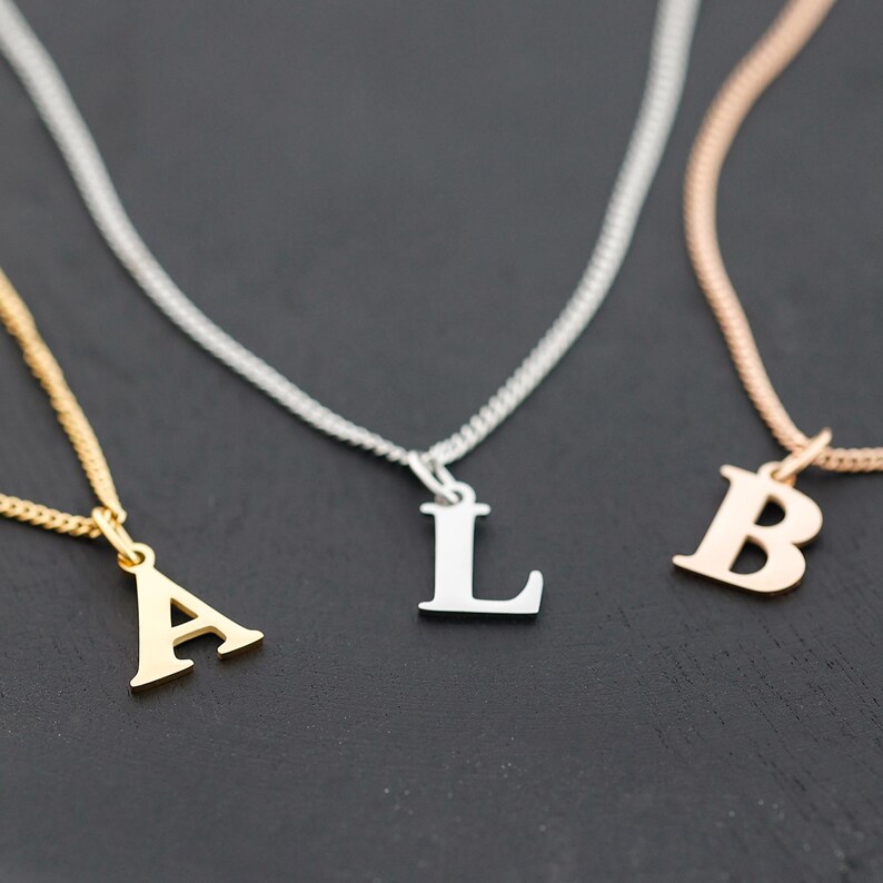 Initialen Kette - Buchstaben Kette - personalisierte Kette - Familie Halskette - Namenskette - gold silber rosé - Edelstahl Kette - K541 image 3