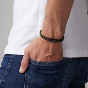 Bracelet familial bracelet homme bracelet corde à voile personnalisé bracelet amitié gravure souhaitée bracelet partenaire acier inoxydable A207 image 6