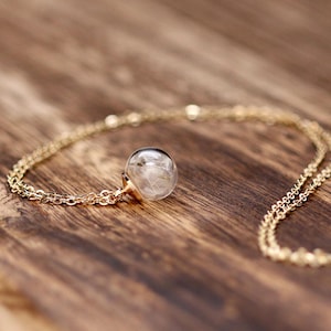 Mini dandelion 925 silver necklace small wish bridesmaid gift for her boho jewelry K279 image 5