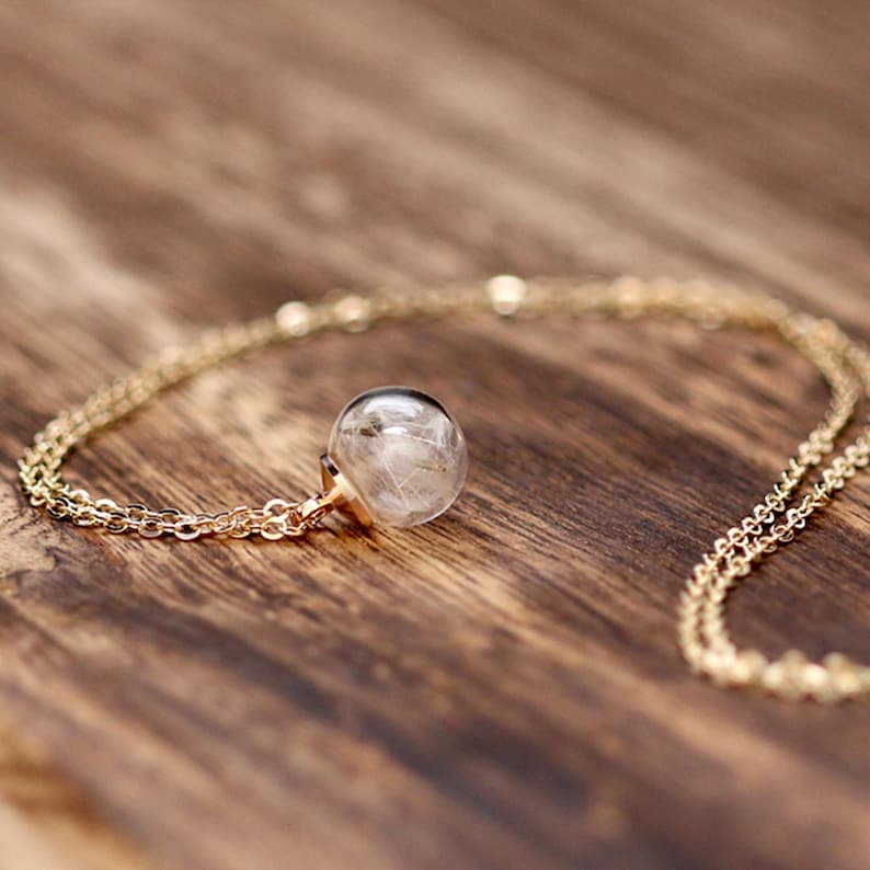 Mini dandelion 925 silver necklace small wish bridesmaid gift for her boho jewelry K279 image 5