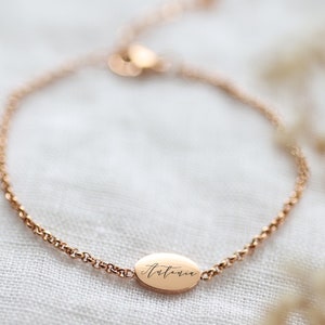 Personalisiertes Armband Armkette Edelstahl Silber, Gold oder Rosé Gold a175 image 2