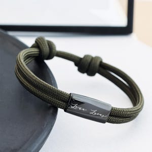 Bracciale da Uomo – Bracciale in Corda Nautica Personalizzato – Regalo per la Cresima–Bracciale Inciso–Regalo per la Festa del Papà – A184Z