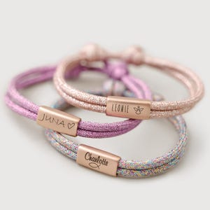 Personalized Girls’ Glitter Bracelet - Name Bracelet - Stainless Steel Communion Gift - Confirmation Gift - Children’s Gift - A209