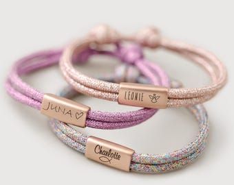 Personalized Girls’ Glitter Bracelet - Name Bracelet - Stainless Steel Communion Gift - Confirmation Gift - Children’s Gift - A209