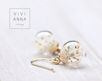 925s Exquisite earrings with real Anne’s lace • E283