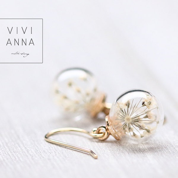 925s Exquisite earrings with real Anne’s lace • E283