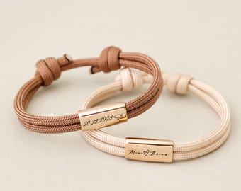 Personalized Bracelet – Earth Tone Sailing Rope Bracelet with Name – First Communion Gift – Confirmation Gift – Christmas Gift – A208