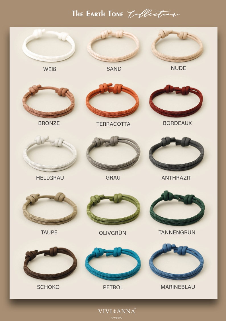 Pulsera personalizada Pulsera tono tierra de cuerda de vela con nombre Regalo de comunión Regalo de confirmación Regalo de confirmación A208 imagen 6