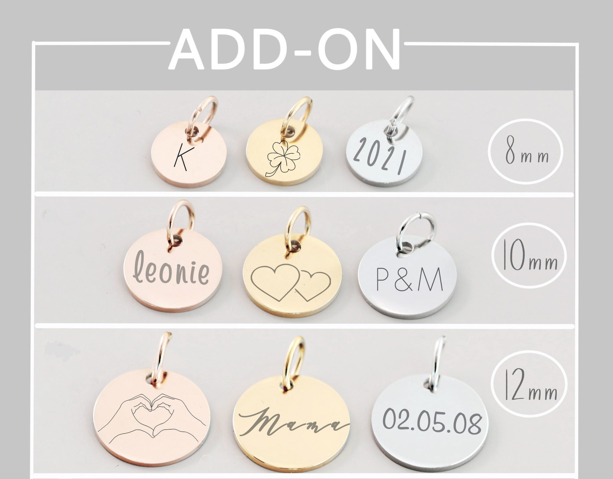 Zusätzlicher personalisierte Anhänger • ADD-ON Plättchen • extra Anhä…