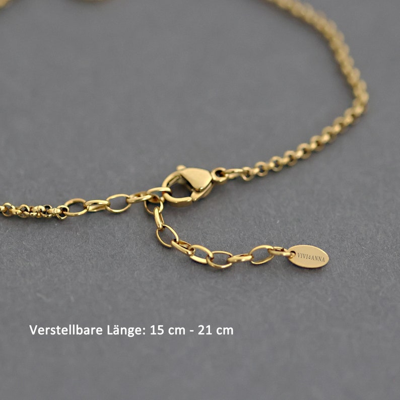 Personalisiertes Armband Geburtsblumen Armband Edelstahl Silber, Gold oder Rosé Gold a180 Bild 4