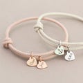 Leather Bracelet with Heart Charm - Custom Engraving - Adjustable Strap - Multiple Colors - A Perfect Gift for Her - A164