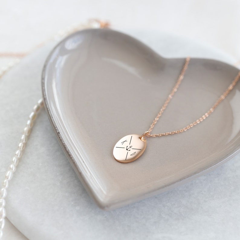 Personalized necklace with desired engraving stainless steel necklace family necklace letter necklace gold silver rose gold shiny matt k552 Roségold - glänzend