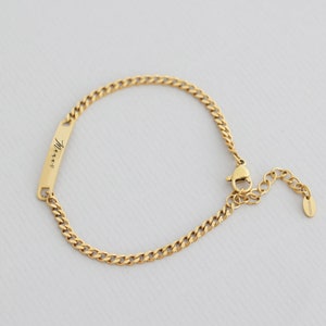 Personalisiertes Armband Unisex Armband gold schwarz silber Armband m. Gravur Wasserfest Edelstahl Armband Partnerarmband A204 Gold