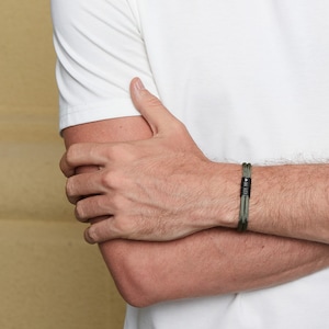Papa Armband Herren Armband Personalisiertes Segeltau Armband Geschenk für Papa Wunschgravur Partnerarmband Edelstahl A213 zdjęcie 5