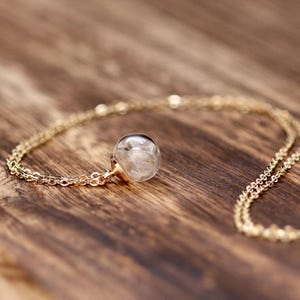 Mini Pustblumen 925er Silber Kette - Kleiner Wunsch - Geschenk für Brautjunfern - Geschenk für sie - Boho Schmuck - K279