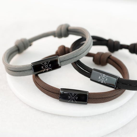 Family Bracelet Men s Bracelet Personalized Sailing Rope Bracelet Friendship Bracelet Custom Engraving A207 Etsy