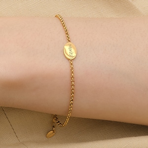 Personalisiertes Armband Armkette Edelstahl Silber, Gold oder Rosé Gold a175 image 1