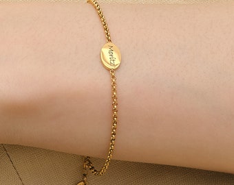 Gepersonaliseerde armband - armband - roestvrij staal - zilver, goud of roségoud - a175