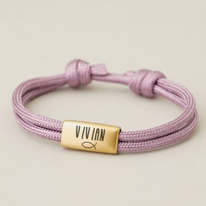 Gepersonaliseerde armband zeiltouw pastelarmband met naam communiegeschenk bevestigingsgeschenk bevestigingsgeschenk A212 afbeelding 3