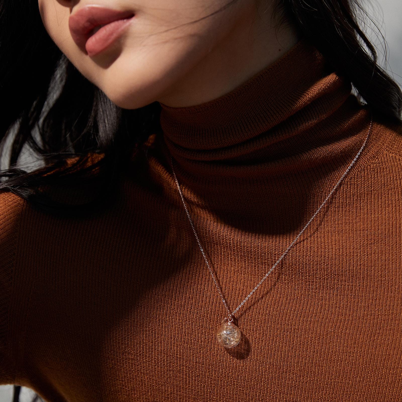 925er Silver necklace with real dandelions and personalized disc • Silver/Gold/Rosegold • real dandelions • gift for her • handmade • K510