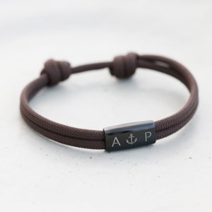 Pulsera de hombre pulsera de cuerda de vela personalizada grabado deseado pulsera de surfista pulsera de pareja pulsera con grabado acero inoxidable A184 imagen 7