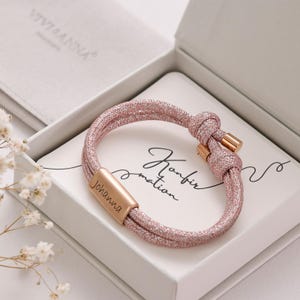 Bracelet étincelant personnalisé pour fillette - Cadeau de confirmation avec carte - avec gravure - Cadeau pour enfants -   - LW030