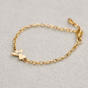 Gepersonaliseerde beschermengel armband - Kinderarmband - Christelijk cadeau met kaart - Roestvrij staal - Vormsel - Communie - AE006
