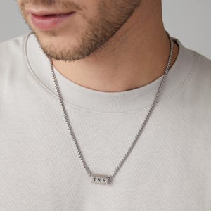 Gepersonaliseerde herenketting - 6 zijden - Herenketting met gravure - Familieketting - Roestvrijstalen ketting - Naamketting - Waterdicht - HK006
