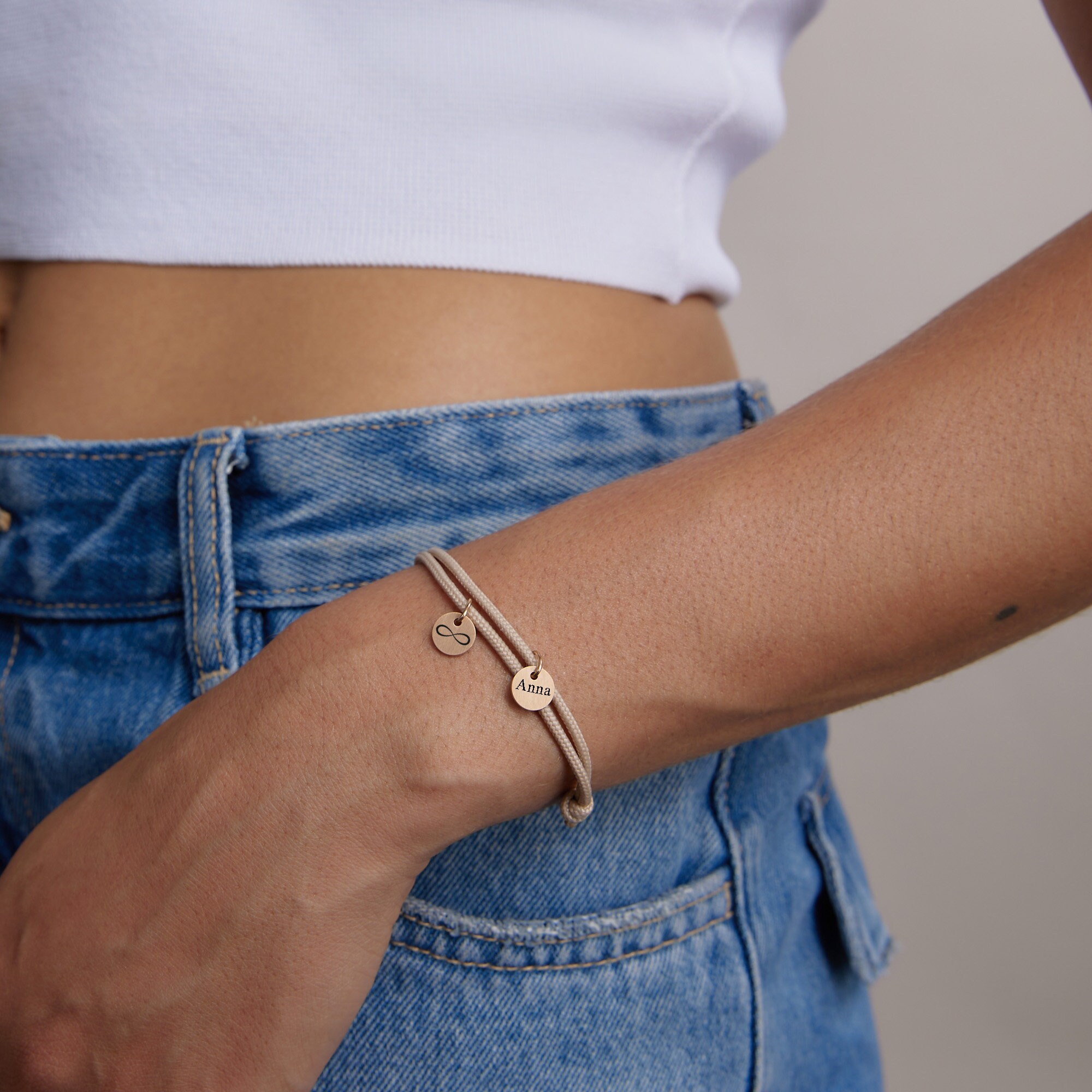 Personalized sailing rope bracelet - name bracelet - friendship bracelet - surfer bracelet - partner bracelet - stainless steel bracelet with engraving - A195