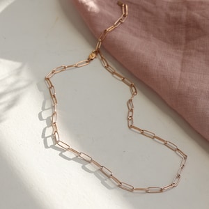 Link chain Layered necklace Y chain Stainless steel Gold Rose gold Silver K526 image 3