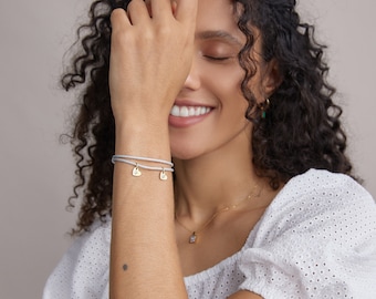 Bracciale personalizzato in corda da vela - braccialetto con nome - braccialetto dell'amicizia - braccialetto cuore-bracciale partner- braccialetto con incisione - acciaio inossidabile A196
