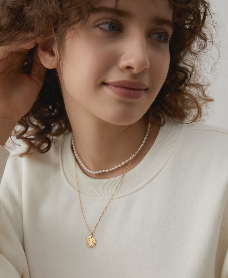 Personalisierte Kette Kette mit Gravur Wuschgravur Kette Familie Halskette Namenskette glänzend matt gold silber rosé K530 Bild 6