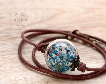 Joy of life (Leather necklace) Handmade Jewelry Gift for Women Gift for Her Annes lace | K341