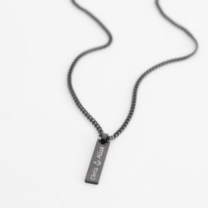 Collier en acier inoxydable pour homme personnalisé Gourmette Bijoux pour hommes Unisexe Argent Or Noir Bijoux étanches HK003 Noir