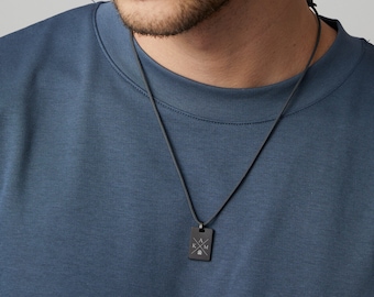 Personalisierte Herren Halskette - Segeltau Personalisierte Segeltau Kette - Wunschgravur - verstellbar - Kette mit Gravur - HK005