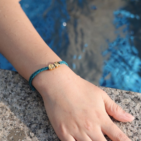 Bracelet corde à voile personnalisé - bracelet coeur - bracelet amitié - bracelet surfeur - bracelet partenaire - bracelet avec gravure - acier inoxydable A183
